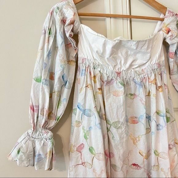 Rosie Assoulin Puff-Sleeve Cotton Off-The-Shoulder Midi Dress 4 - Picture 9 of 14